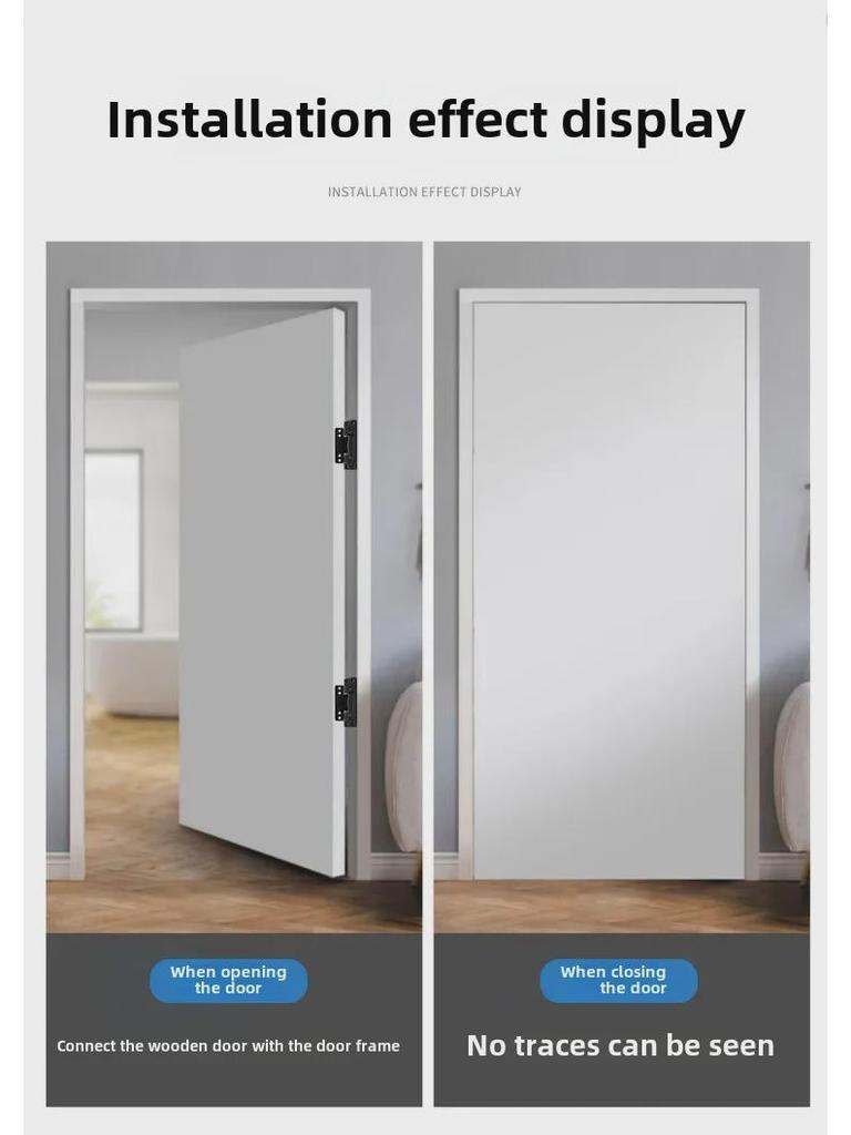 Zinc Alloy Adjustable 2D Invisible Hinge for Narrow Frame Ecological Doors