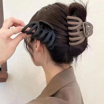 Koreaanse Neutrale Koffie Grote Klauwklemmen voor Dik Haar Accessoires Vrouwen Hoofddeksel Ins Mode Plastic Vang Krab Haarspelden Cadeaus