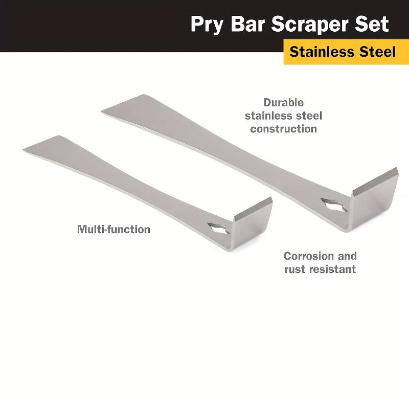 Stainless Steel Pry Bar Scraper Flat Metal Scraper Nail Puller Wooden Board Removal Tool for Paint Removal Honey Cutting