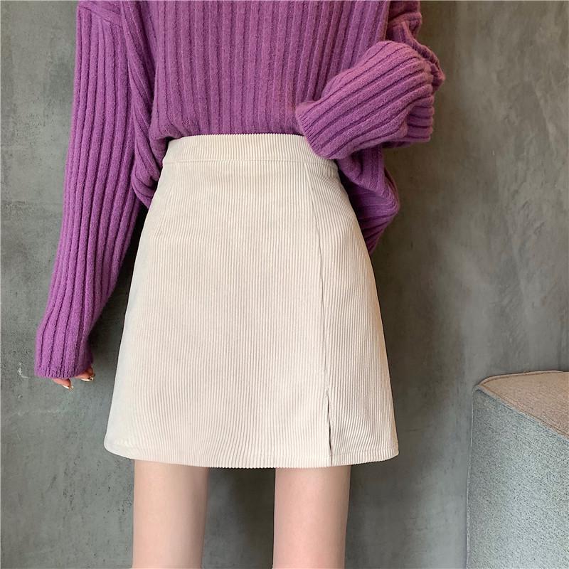 

Corduroy Midi Skirt: Women s Spring/Autumn 2023 High-Waist Bodycon A-Line Skirt XS абрикосовый
