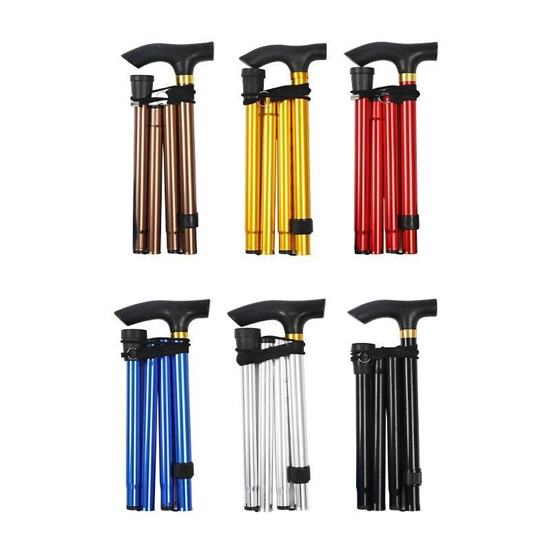 5-section Aluminum Alloy Outdoor Telescopic Walking Stick, Outdoor Hiking Stick, Elderly Walking Stick, Foldable