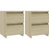VidaXL Bedside Tables 2 Pcs Sonoma Oak 30 X 30 X 40 Cm Chipboard
