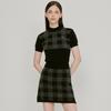 Rick Side Slit Check Knit Skirt (Black) _L3C1-Ns07K