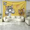 Mouse Cat Cartoon Wall Tapestry Aesthetic Wall Hanging Printed Fabric Blanket Decorative Tapestries for Bedroom Living Room Home Decor