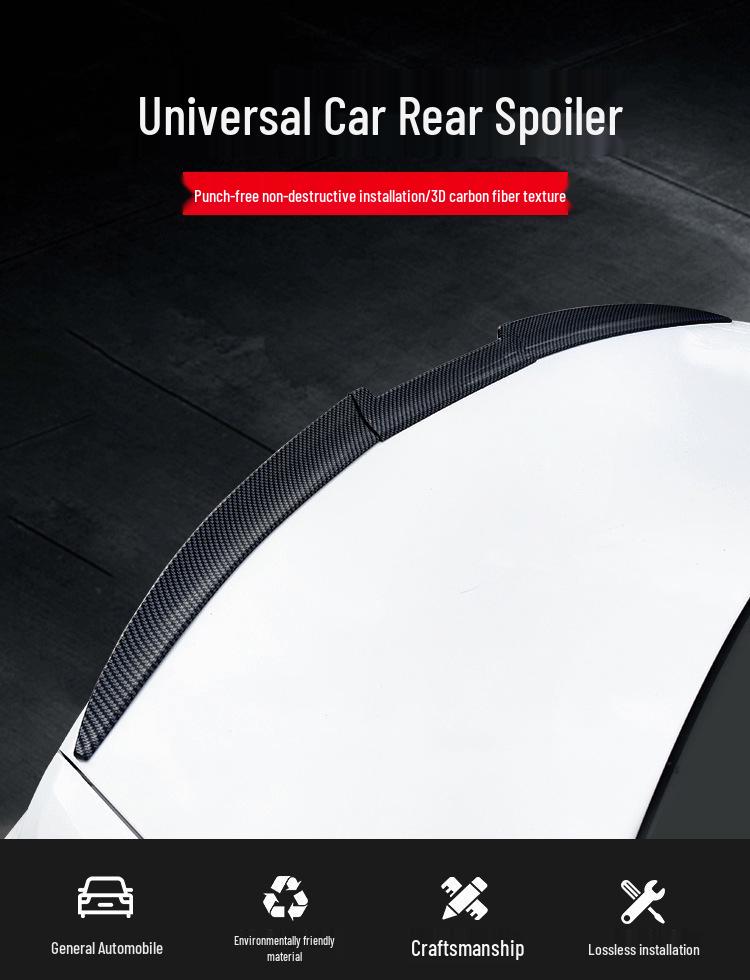 Universal Punch-Free Carbon Fiber Car Spoiler Wing