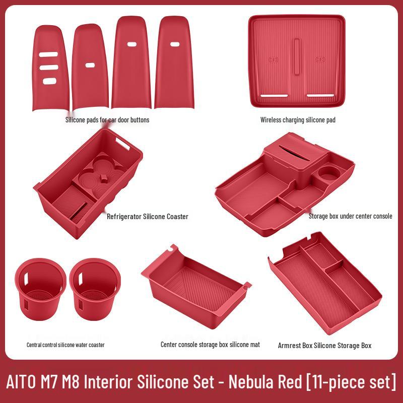 Fits 26 AITO M7/M8 Models: Central Control Wireless Charging Silicone Pad Upgrade Set