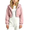 Girls' Long Sleeve Zip-Up Hoodie Color Casual Sweatshirt Top