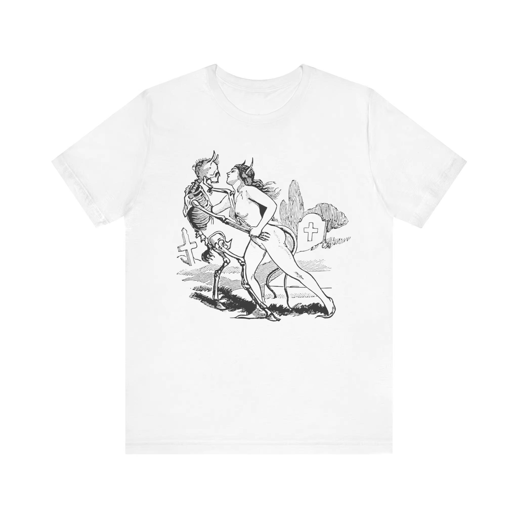 

Unisex Clothing Unisex Witch Seduction Skeleton Martin Van Meir Art Vintage Voodoo Tee Mystery Tee Gothic Fashion Jersey Short Tee S