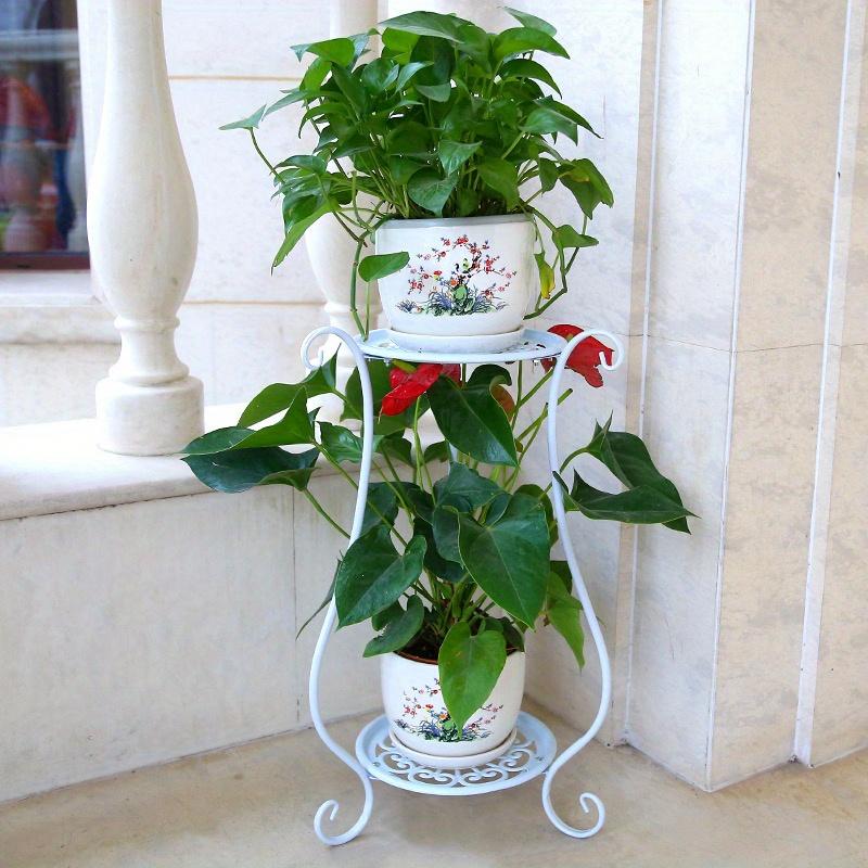 1pc Rack Indoor And Outdoor Simple European Double-layer Flower Rack Flower Pot Living Room Multi-layer Floor-to-ceiling Rack