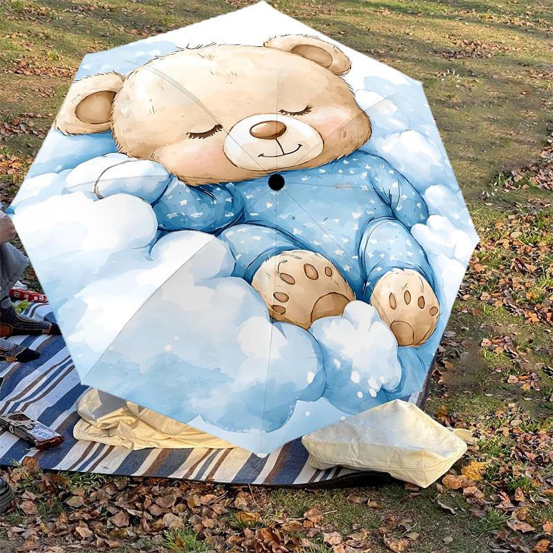 1PC Bear Umbrella-8-Rib Reinforced, Automatic Open, Lightweight & Durable, Fashion Accessory for Outdoor, H0371
