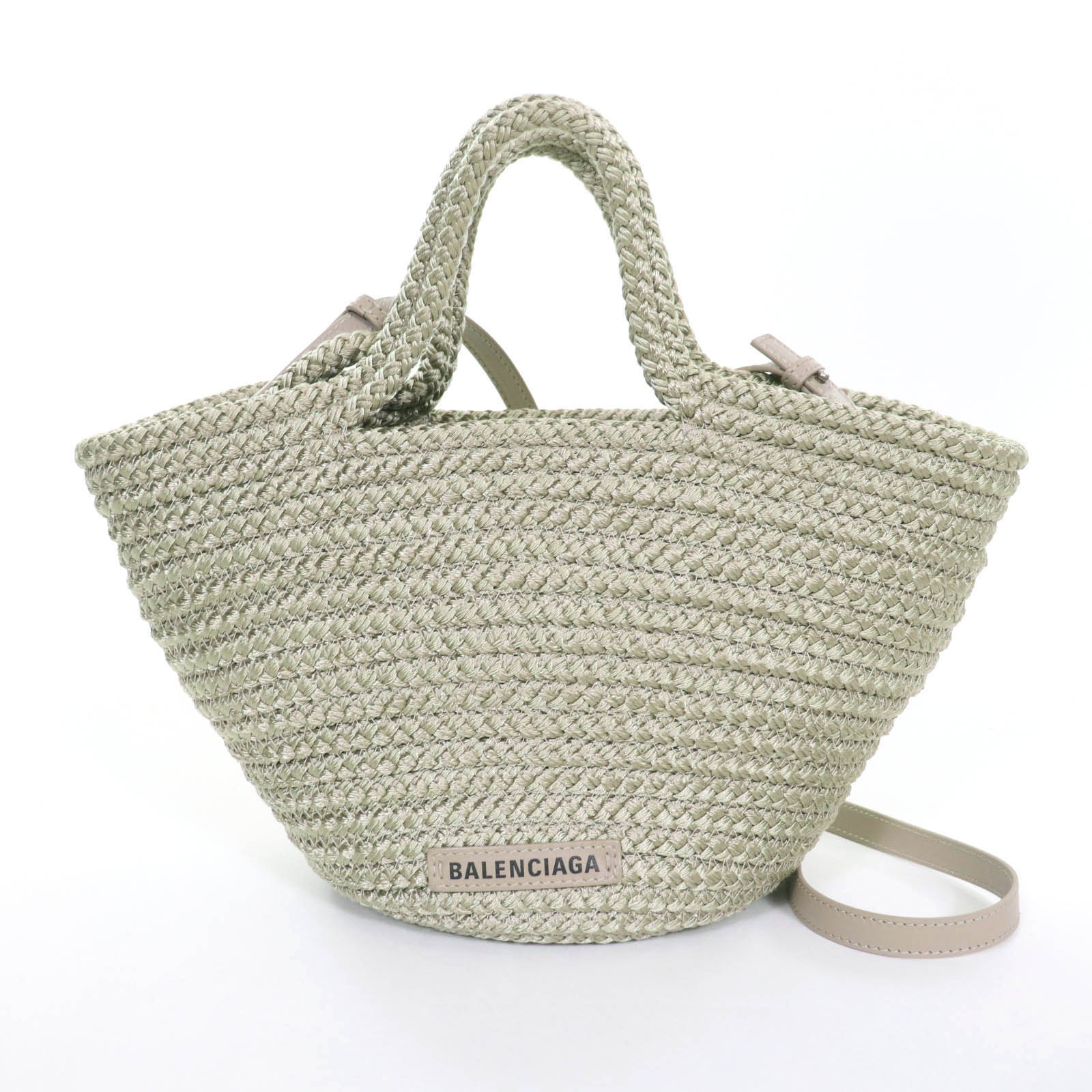 

BALENCIAGA Shoulder Bag Ibiza Small Basket bag khaki Women 695612 Used