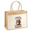 Sac de plage - PLANETEE - Jute avec poche Marie-Odile Chouette Grain - Coton naturel - Beige - Grande contenance