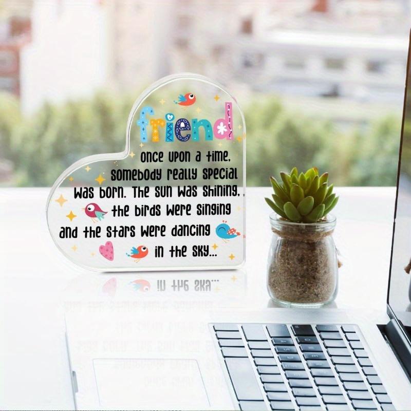 Cartoon Birds Friendship Heart - Inspirational Acrylic Gift for Best Friends & Coworkers