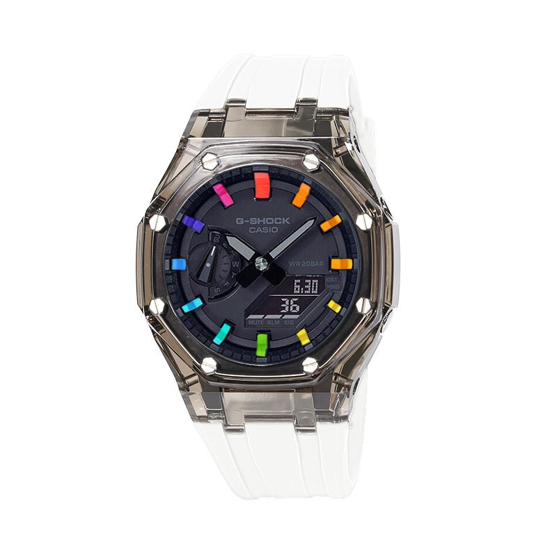 Casio Unisex Liquid Crystal/Analog Dual Display Series Black Watch GA-2100-1A1(Watch4--)