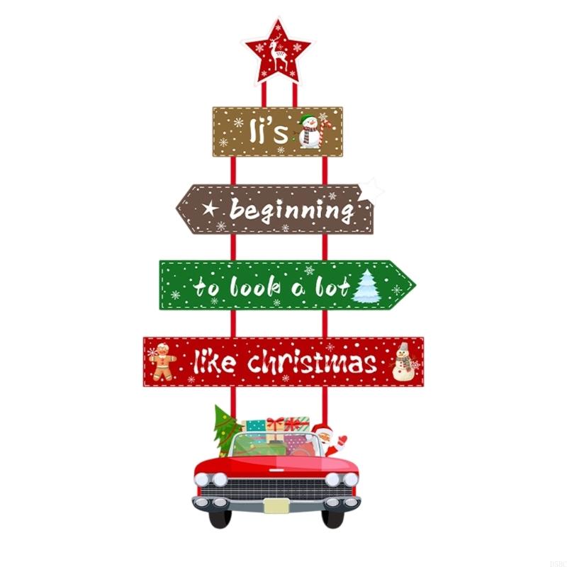 

Reusable Holiday Door Hanger Santa Design Christmas Celebration Paper Decors