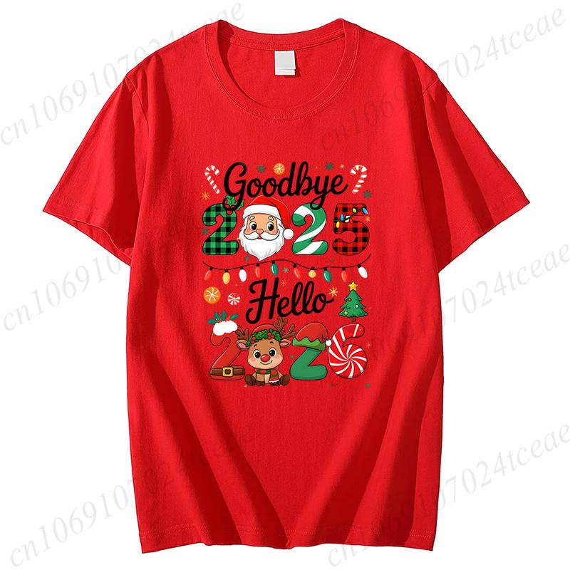 Goodbye 2025 Hello 2026 Tee Happy New Year 2026 Crew TShirts Christmas Matching Family tops New Year New Me TShirts Gift