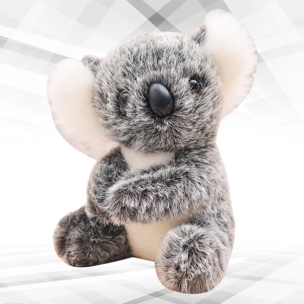 POPETPOP Koala Plush Soft PP Cotton Cute Simulation Animal Doll for Home and Office Decor Toy, 11-inch, Material, Gray, Kids,