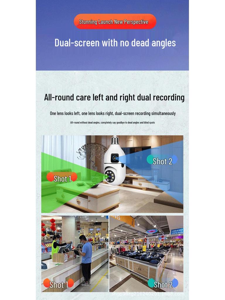 V380 Dual-Lens 360° Surveillance Camera: Home Wireless WiFi Monitor.