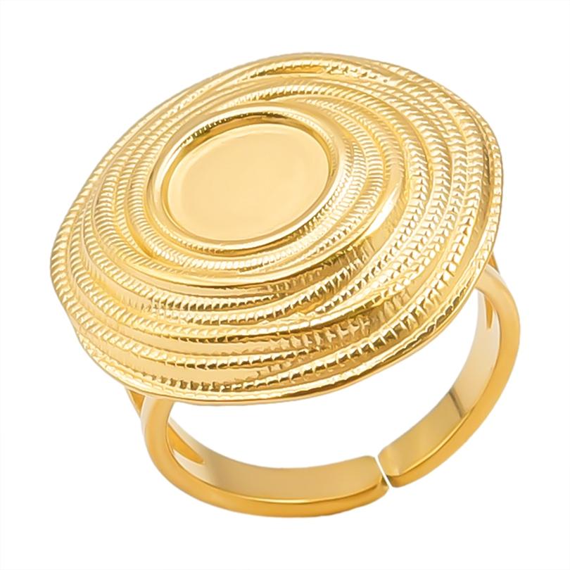 Neuer Offener Verstellbarer Ring Blatt Schlange Herz Echt Vergoldeter Edelstahl Ringe Für Frauen Männer Zubehör Mehrschichtiger Schmuck