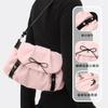 JIAERDI Süße Niedliche Y2k Schultertaschen Damen Fee Kern Ästhetik Schleife Leder Rosa Handtasche Geldbörse Damen Unterarmtasche Ästhetik