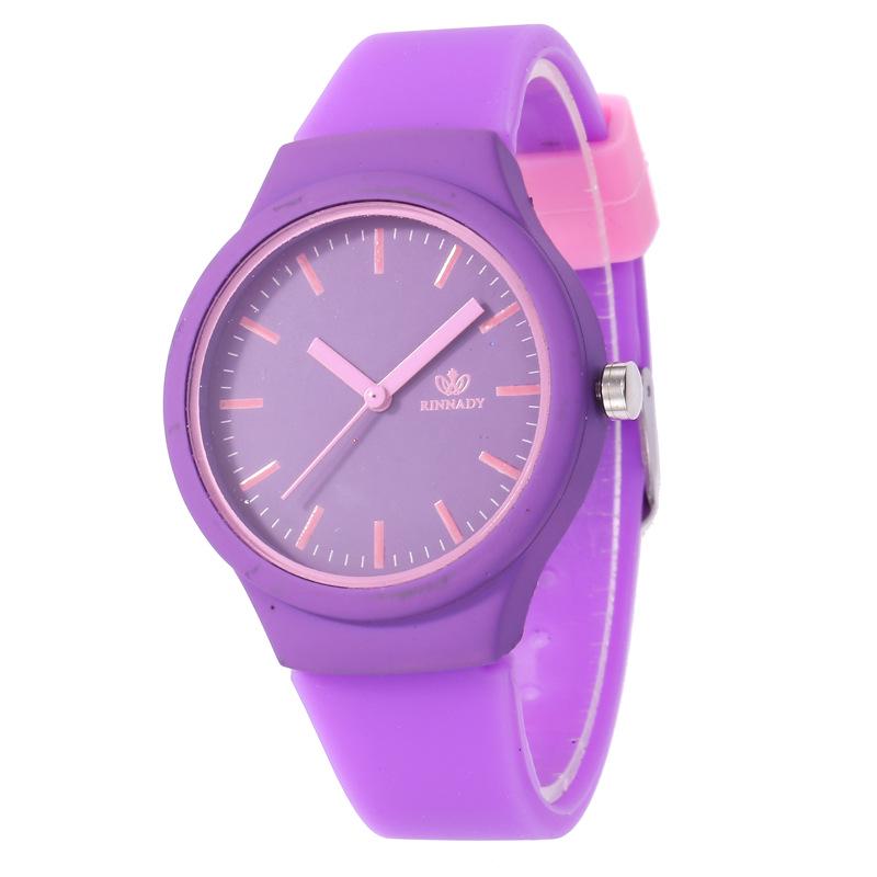 

Модные унисекс новинка для женщин Ins Trend Candy Color Reloj Mujer Clock Silicone Jelly Watch женские часы наручные часы мода фиолетовый