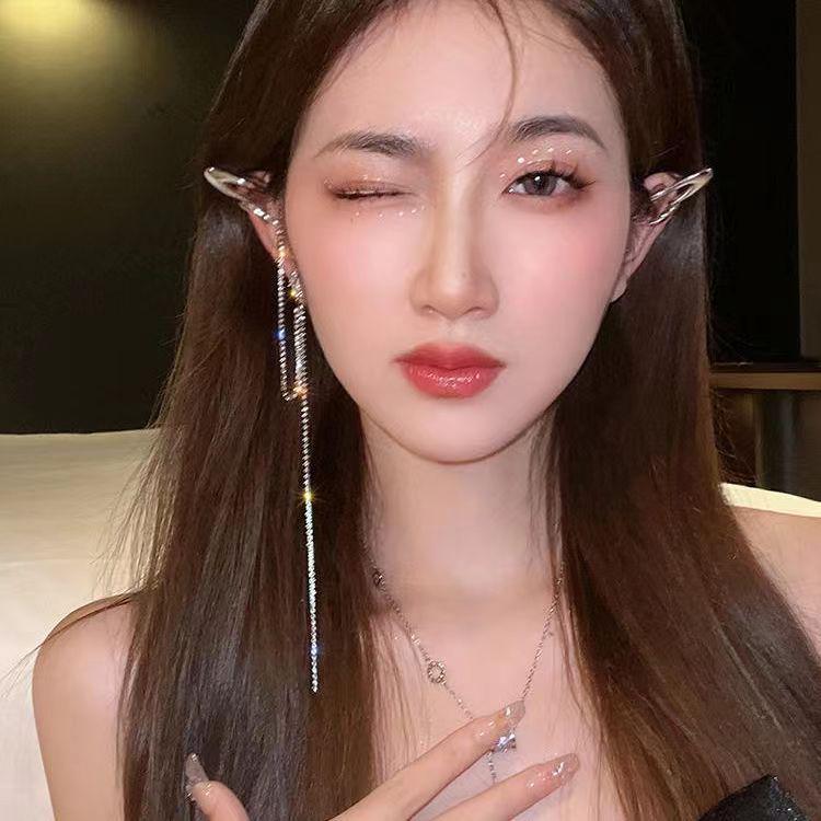 Koreańskie Klipsy na Uszy dla Nieprzekłutych Uszu – Modny Chwost i Perłowy Motylkowy Design dla Kobiet