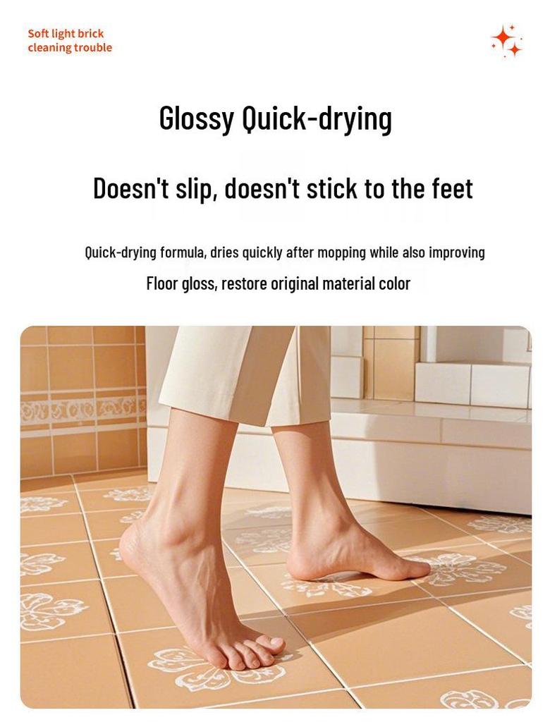 Soft Light Tile Cleaner: Strong Stain Remover for Polishing Matte & Frosted Tiles, Removes Black Marks, Large Container Wax Remover.