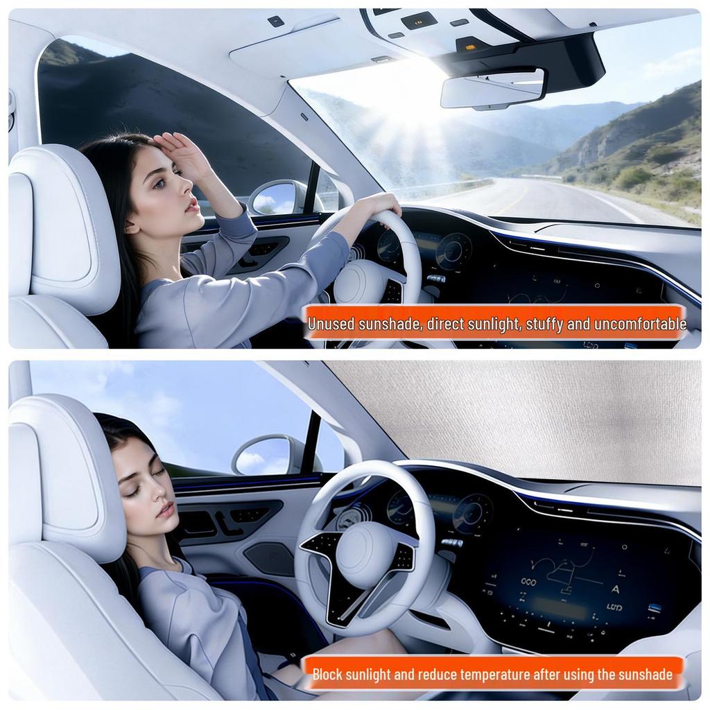 Aluminum Foil Car Windshield Sunshade & Snow Shield