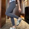 High-Waisted 9/10 Length Yoga Leggings Women - Slim Fit Running Fitness Pants Nylon Spandex Stretch Workout Tights