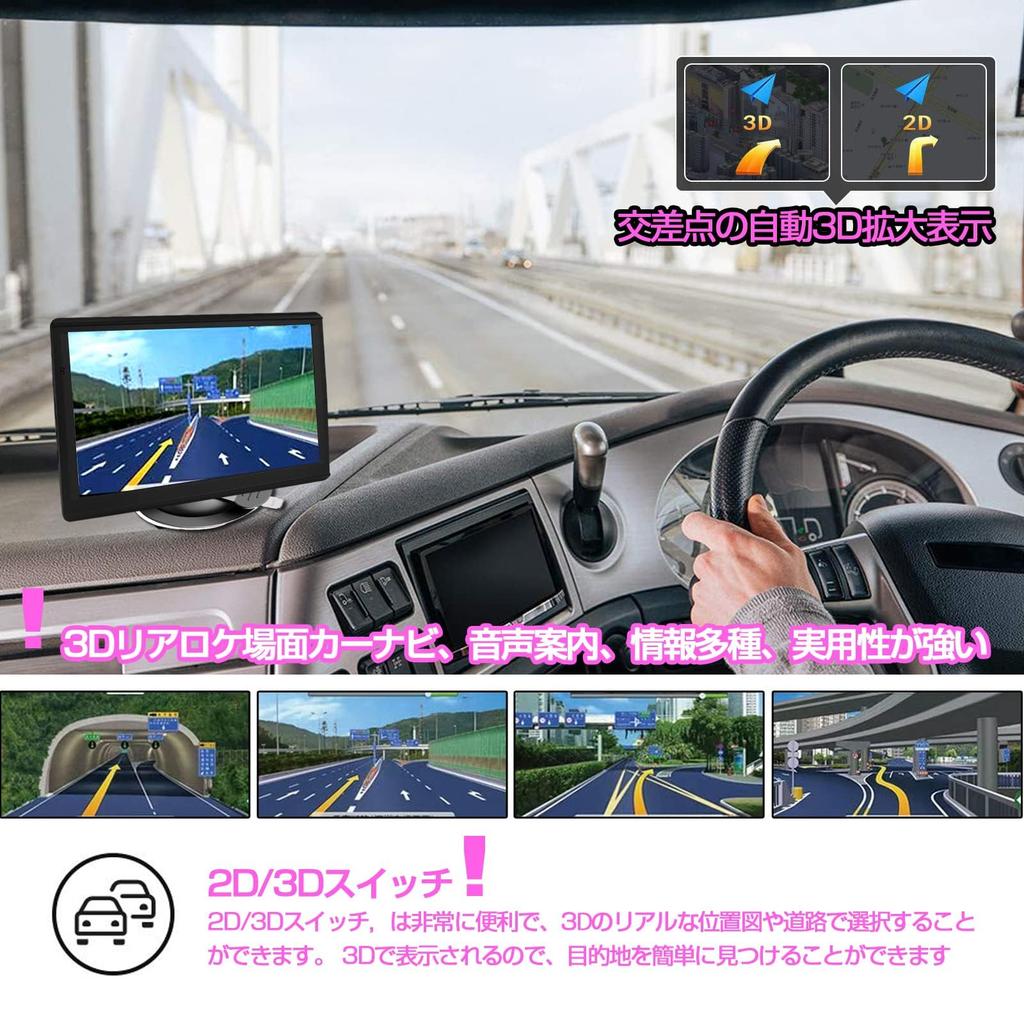 Bærbart bilnavigasjonssystem med nyeste Japan bærbar navigasjonstemme kjørefelt hastighet sikker kjøring kompatibel med kart, 7-tommers system, i bilen