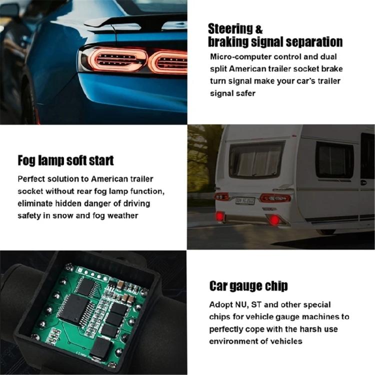 7 Pin to 13 Pin Converter Adapter for Stable Trailer Lighting System Enhanced Driving Safety Secure Brake Light Function