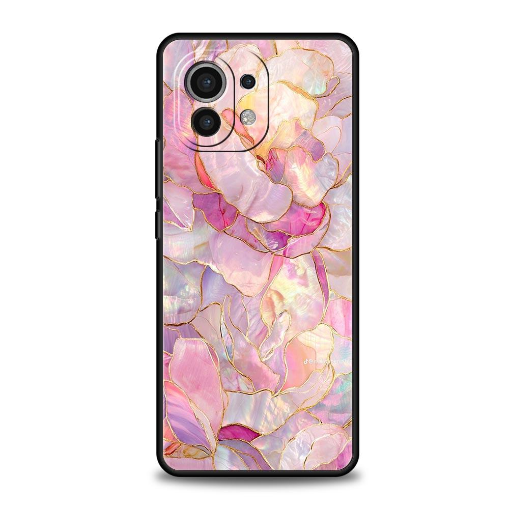 Phone Case For Xiaomi Mi 15 14 13 12 11 Lite 14T 13T 12T 11T Pro Poco X7 X6 X5 X3 Pro F6 F5 F4 Cover Fashion Gold Pink Marble