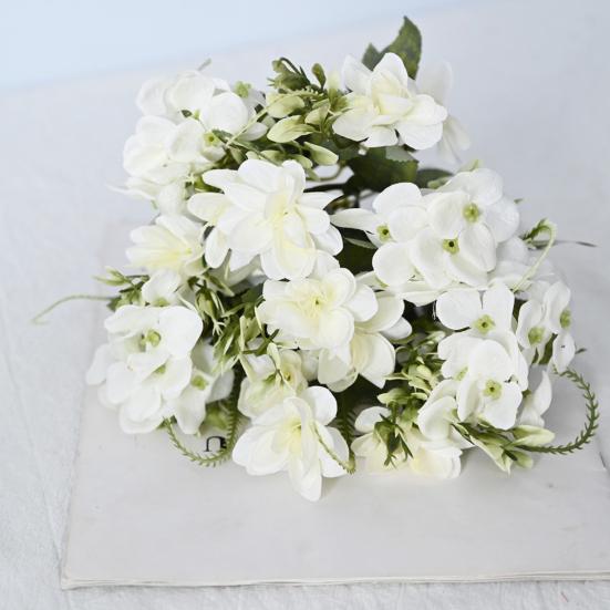 Artificial Hydrangeas Flower Real Touch Fake Hydrangeas Bouquet with Stem for Home Table Centerpiece Wedding Baby Shower Birthday Party Decoration
