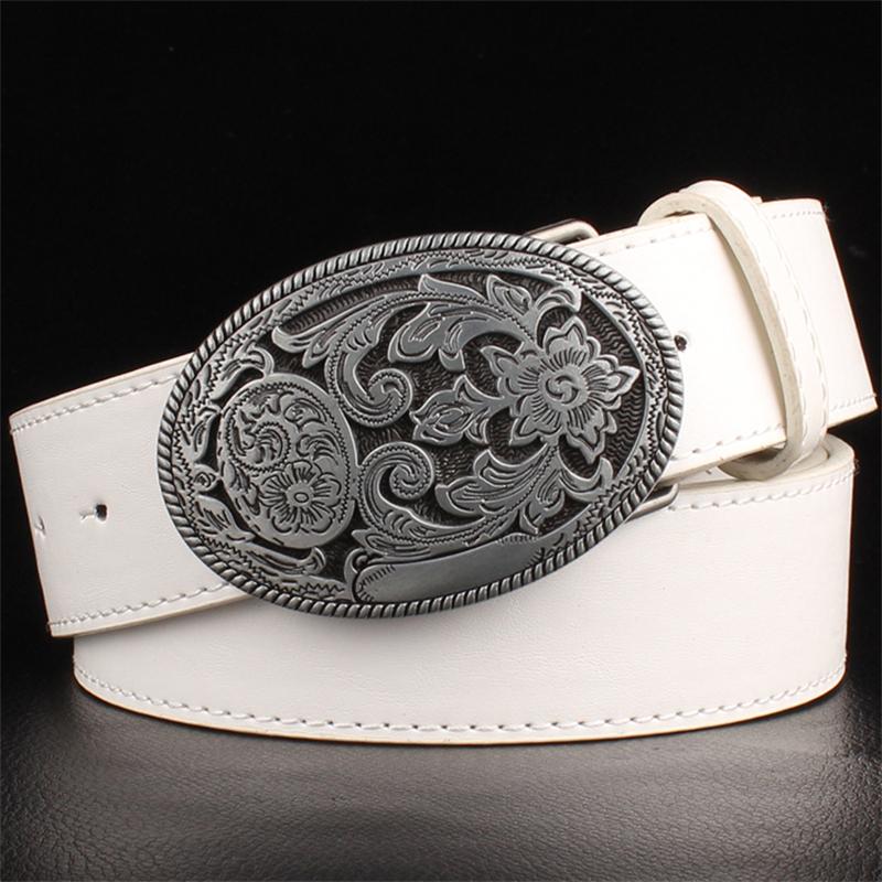 Retro Women Belt Metal Buckle Weave Arabesque Floral Pattern Belts Jeans Trend Punk Rock Decoration Waistband Gift For Women