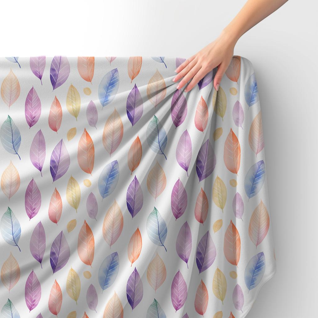 Royal Samt Stoff Polyester Zum Nähen - Motiv Blätter - Rdx2568