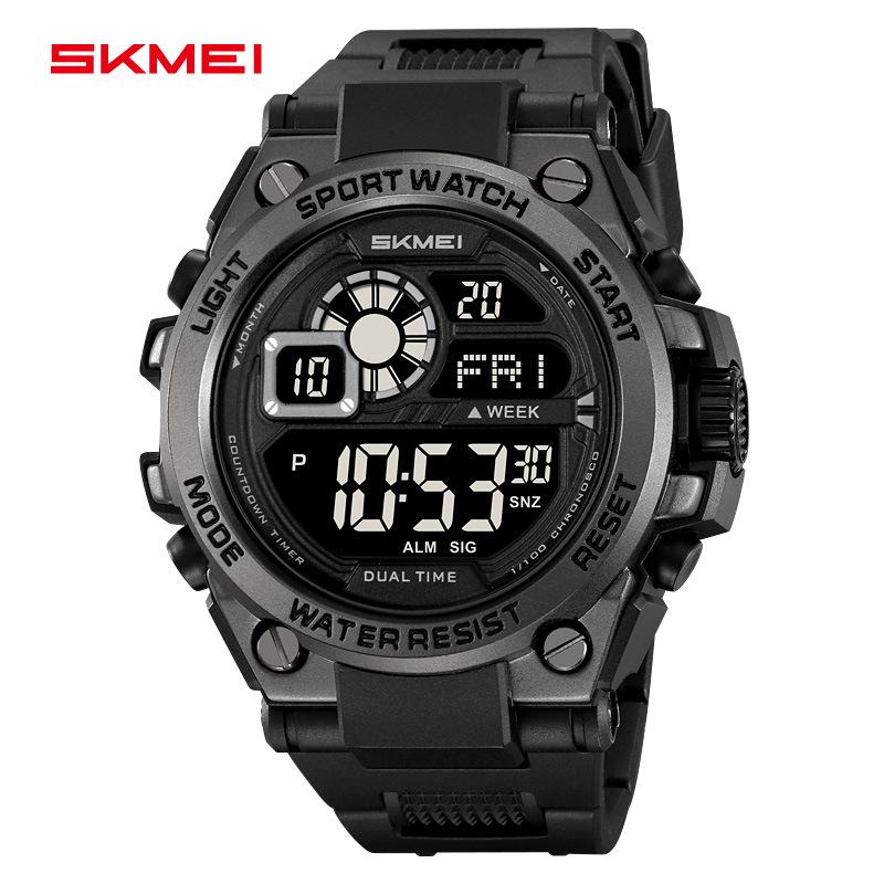 

Moment Beauty Outdoor Sports Multifunctional Dual Time Electronic Watch Student Luminous Waterproof Electronic Watch