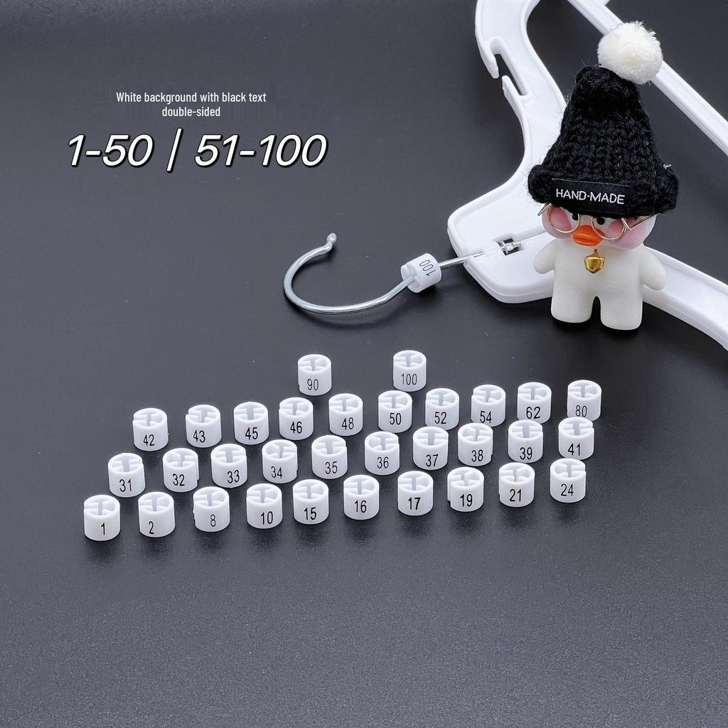 Double-Sided Children's Clothing Size Clips (1-100, 1-50)