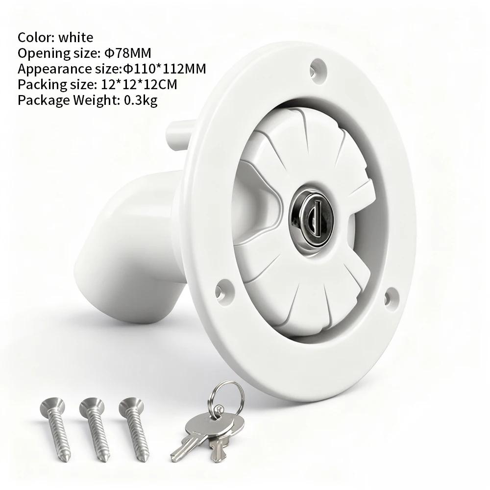 

Gravity Water Inlet White Round with Lock for RV Caravan Boat Camper Trailer Exterior Hatch Auto Accessories Travel Adventures білий