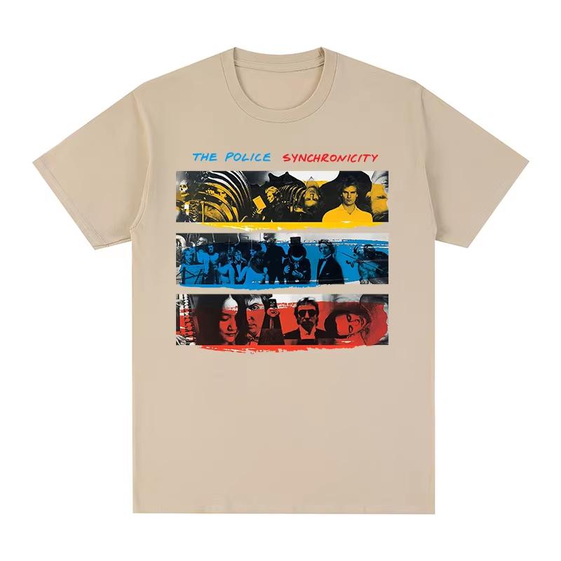 Hot Sale The Police Synchronicity Vintage Graphic T-shirt Men Women Hip Hop Streetwear Oversized T-shirt Breathable Streetwear Short Sleeve Casual Tee