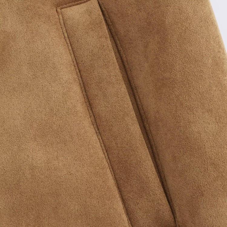 European American Street Fashion Womens Fur Trimmed Long Lapel Coat for Autumn Winter Cross Border Style