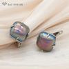 Fashion Elegant Luxury Square Colorful Drop Earrings For Women Girl Wedding Party Trendy Rose Gold Color Jewelry Eardrop