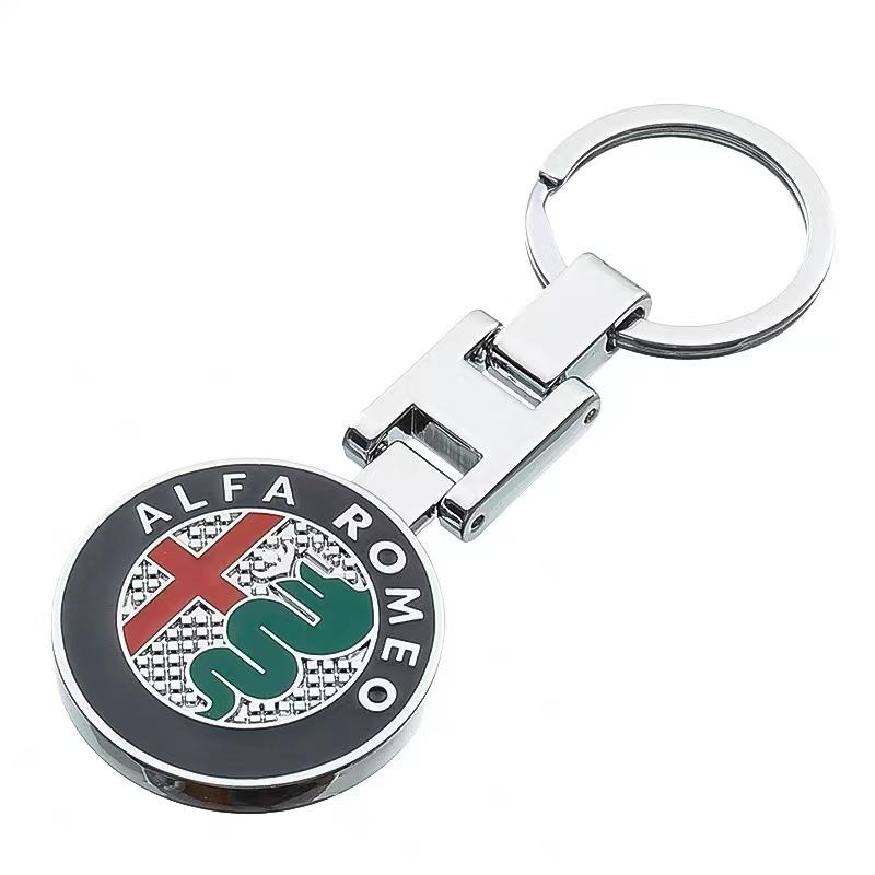 Zinc Alloy Key Ring Keychain Car Logo Accessories For Alfa Romeo Giulietta GT 159 147 156 Mito Brera Giulia F1 Stelvio Volante TM4
