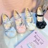 Princess style versatile soft sole Mary Jane small leather shoes 2024 new one-word buckle round head sweet cute lo shoes