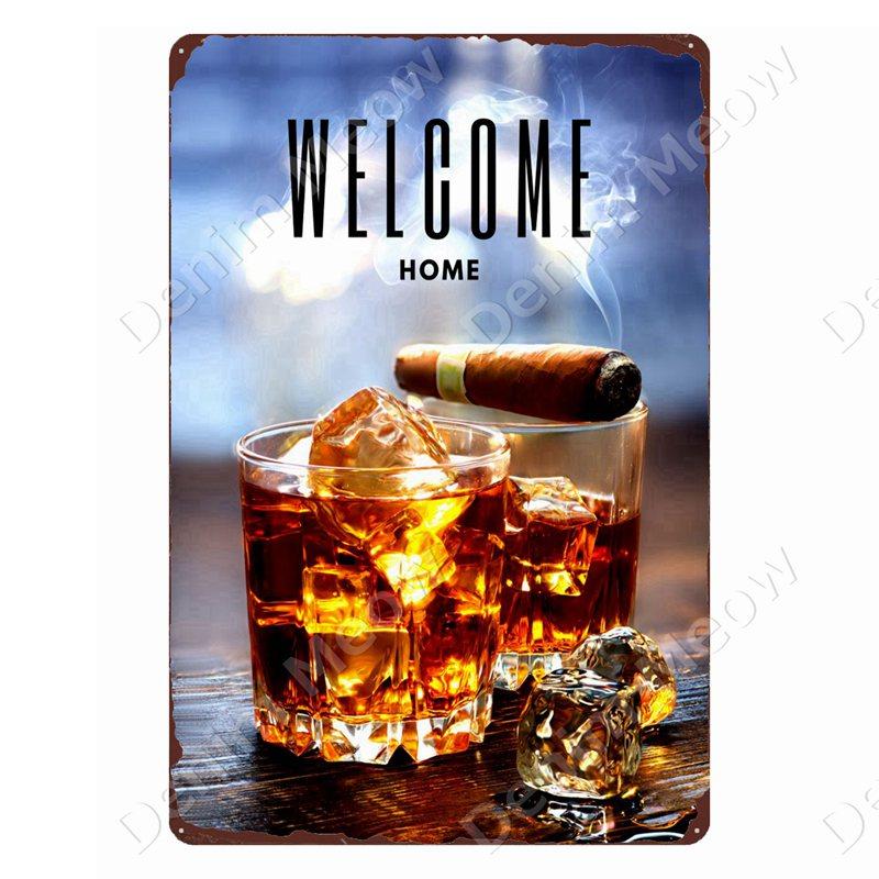 Whisky Märke Vintage Metallskyltar Man Cave Plåtskyltar After Hours Dekor för Bar Pub Klubb Alkohol Vodka Väggdekoration ZSS103