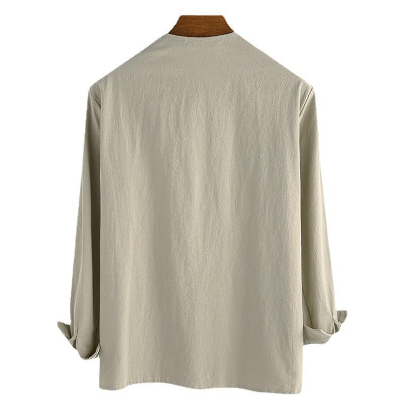 Pánská středověká renesanční košile s dlouhým rukávem Etnická geometrická výšivka Šněrování do V Krk Vintage Cosplay Top