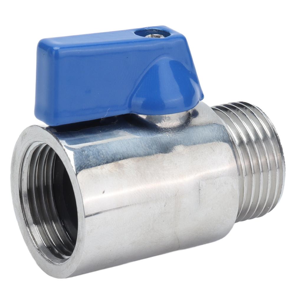 Robinet cu bilă mini de 5/8 inch, oțel inoxidabil 304, mini sanitar, cu bilă, filet interior la exterior, pentru bere