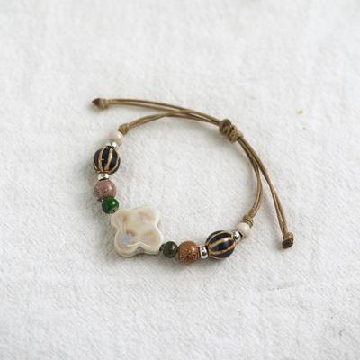 Literary and Artistic Woven Pull-out New Chinese Ceramic Bracelet Student Girlfriend Jingdezhen Hand Rope National Style Jewelry