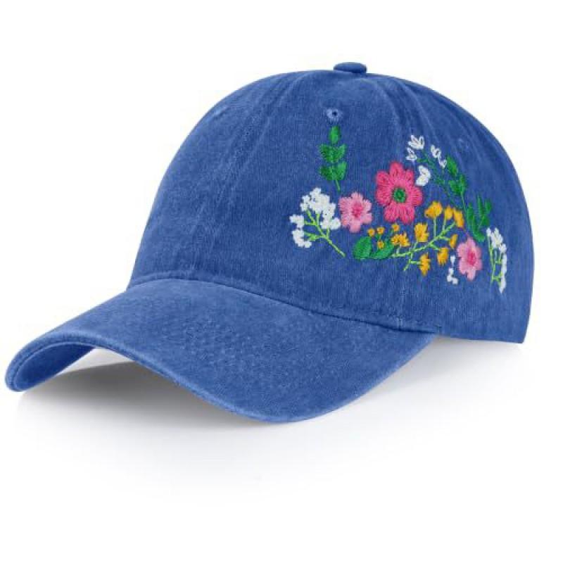 Vintage Blumenmuster Baseballkappe Damen Herren Verstellbarer Sonnenhut Outdoor Reise Sport