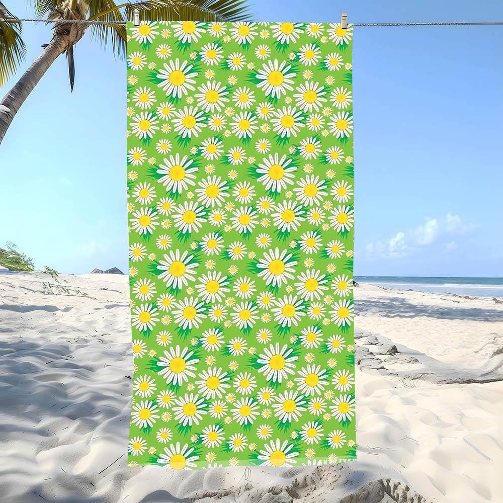Floral Print Towel Beach Towel Oversized Super Absorbent Soft Swim Beachtowels For Men, Women
