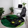 1PC Black Cat, Jungle Office Round Area Rug, Indoor Mat Suitable ForOffice, Under Office Chairs Bedroom Living Room Home Decor, Room Deco g089
